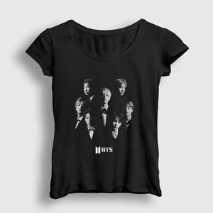 Kadın Siyah Band Bts T-Shirt