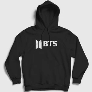 Unisex Siyah Logo Bts Kapüşonlu Sweatshirt