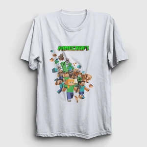 Unisex Beyaz All Minecraft T-Shirt