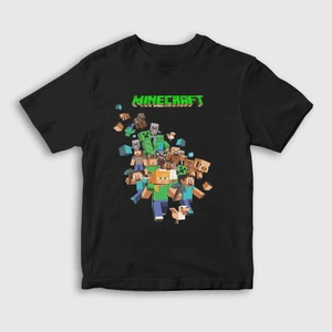 Unisex Çocuk Siyah All Minecraft T-Shirt