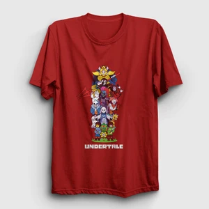 Unisex Kırmızı All Undertale T-Shirt