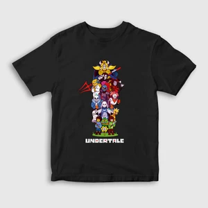 Unisex Çocuk Siyah All Undertale T-Shirt