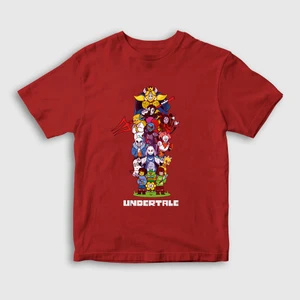 Unisex Çocuk Kırmızı All Undertale T-Shirt