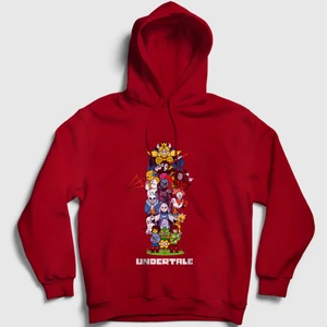 Unisex Kırmızı All Undertale Kapüşonlu Sweatshirt