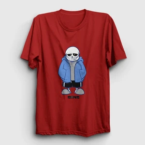 Unisex Kırmızı Blue Coat Sans Undertale T-Shirt