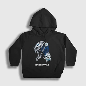 Unisex Çocuk Siyah Gaster Blaster Undertale Kapüşonlu Sweatshirt