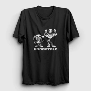 Unisex Siyah Sans Papyrus Undertale T-Shirt