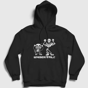 Unisex Siyah Sans Papyrus Undertale Kapüşonlu Sweatshirt