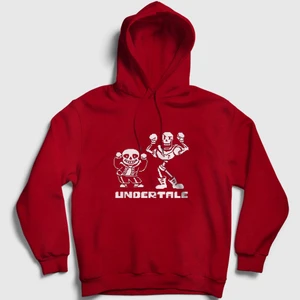 Unisex Kırmızı Sans Papyrus Undertale Kapüşonlu Sweatshirt