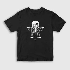 Unisex Çocuk Siyah Sans Undertale T-Shirt
