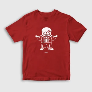 Unisex Çocuk Kırmızı Sans Undertale T-Shirt