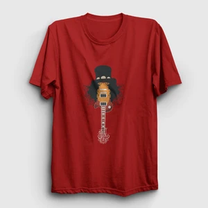 Unisex Kırmızı Guitar Guns N' Roses Slash T-Shirt