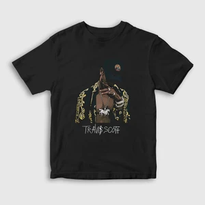 Unisex Çocuk Siyah Gold Astroworld Travis Scott T-Shirt
