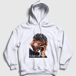 Unisex Beyaz Smoke Astroworld Travis Scott Kapüşonlu Sweatshirt