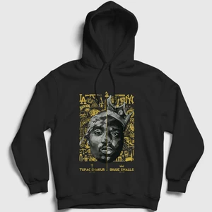 Unisex Siyah Biggie Smalls Tupac Shakur Kapüşonlu Sweatshirt