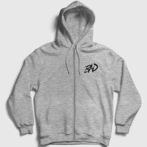 Unisex Gri Bad XXXTentacion Fermuarlı Kapüşonlu Sweatshirt
