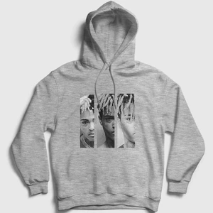 Unisex Gri Three XXXTentacion Kapüşonlu Sweatshirt