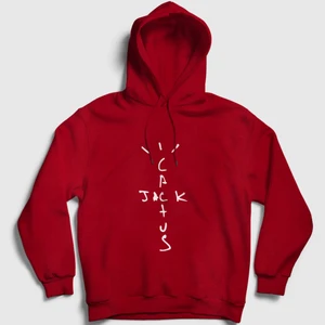 Unisex Kırmızı Cactus Jack Travis Scott Kapüşonlu Sweatshirt