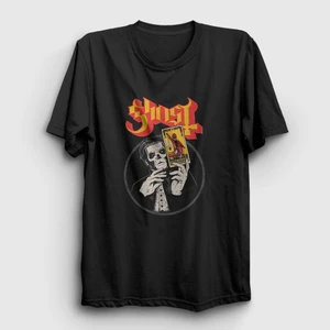 Unisex Siyah Tarot Ghost T-Shirt