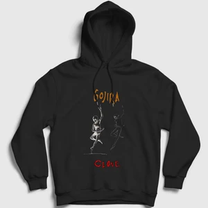 Unisex Siyah Clone Gojira Kapüşonlu Sweatshirt