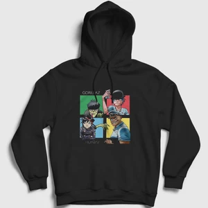 Unisex Siyah Humanz Gorillaz Kapüşonlu Sweatshirt