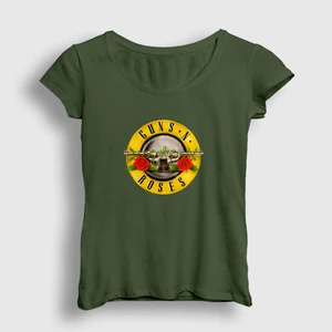 Kadın Haki Logo Guns N' Roses T-Shirt
