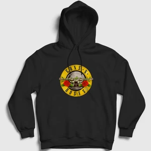 Unisex Siyah Logo Guns N' Roses Kapüşonlu Sweatshirt