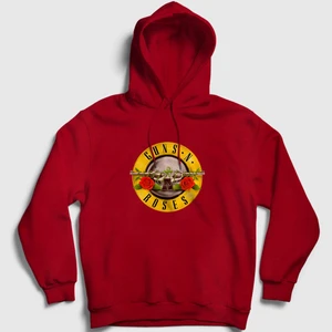 Unisex Kırmızı Logo Guns N' Roses Kapüşonlu Sweatshirt