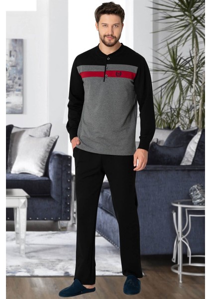 2763 Gri Büyük Beden Erkek Pijama Takımı