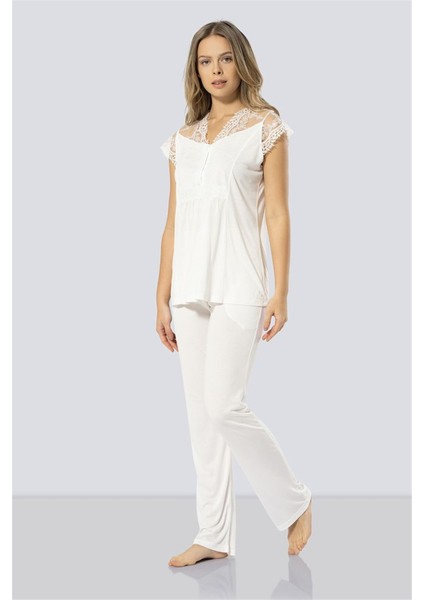 Kadın Ekru Lohusa Pijama Takımı -3294 fırsatları