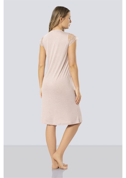 3296 Kadın Pudra Lohusa Gecelik -3296 modelleri