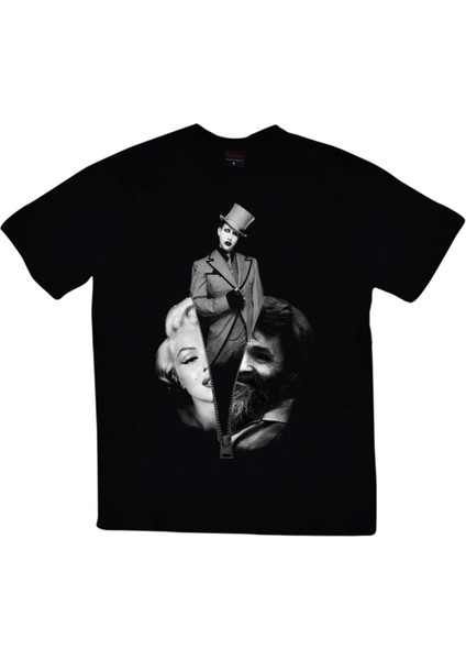fame Charles - Marilyn Manson Baskılı T-Shirt