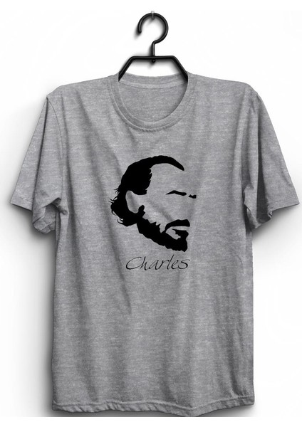 fame Charles Bukowski Baskılı T-Shirt