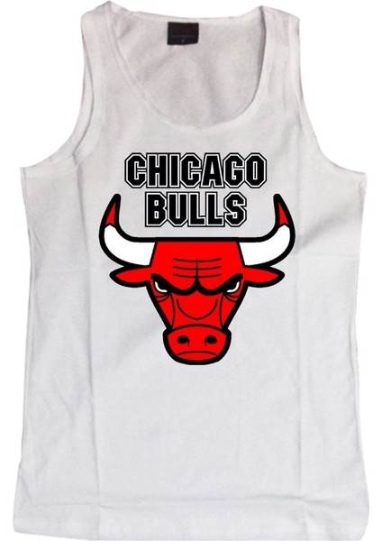 fame Chicago Bulls Baskılı Sıfır Kol T-Shirt