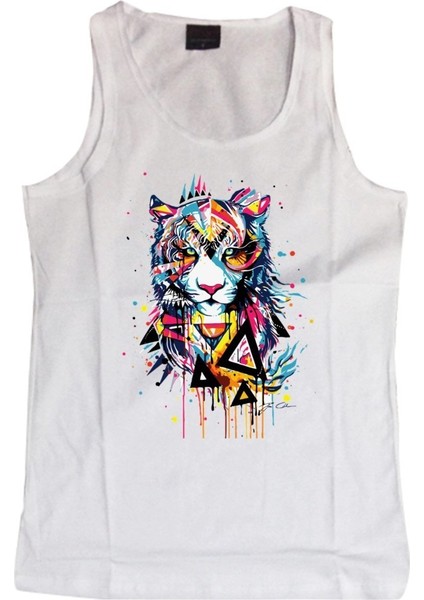 fame Kaplan Baskılı Sıfır Kol T-Shirt