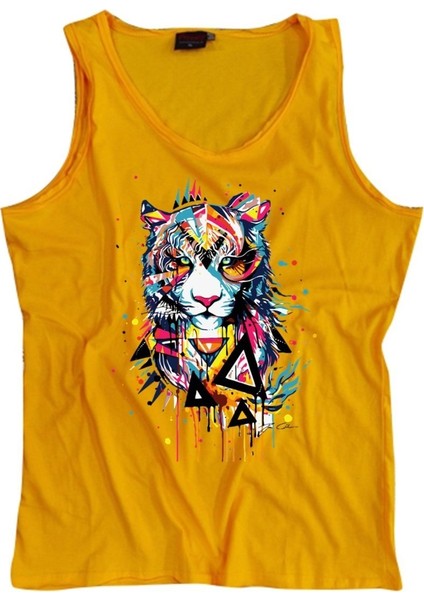 fame Kaplan Baskılı Sıfır Kol T-Shirt