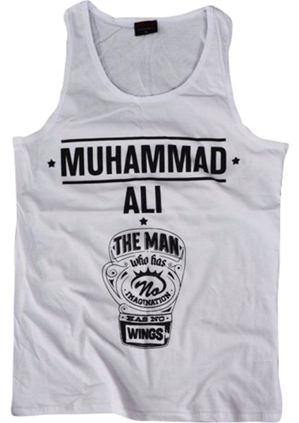fame Muhammed Ali Baskılı Sıfır Kol T-Shirt