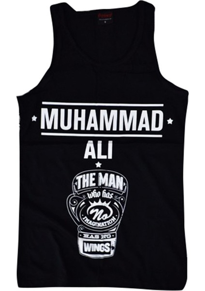 fame Muhammed Ali Baskılı Sıfır Kol T-Shirt