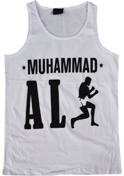 fame Muhammed Ali Baskılı Sıfır Kol T-Shirt
