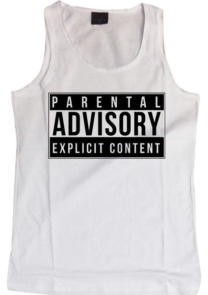 fame Parental Advisory Baskılı Sıfır Kol T-Shirt