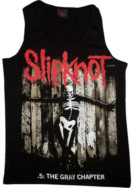 fame Slipknot Baskılı Sıfır Kol T-Shirt
