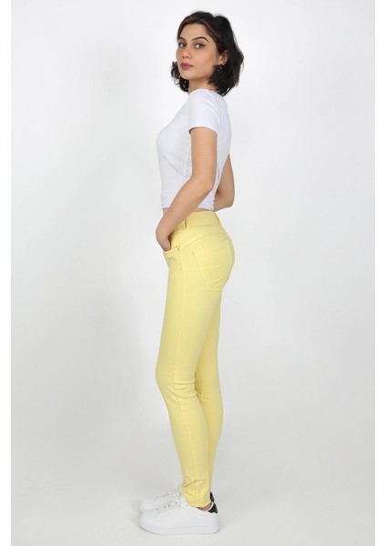 Pensli Gabardin Pantolon Sarı