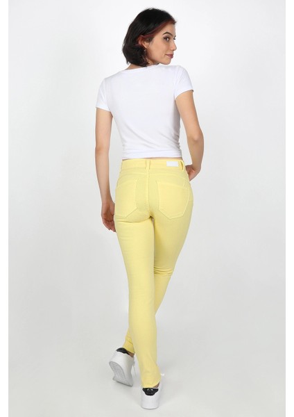 Pensli Gabardin Pantolon Sarı