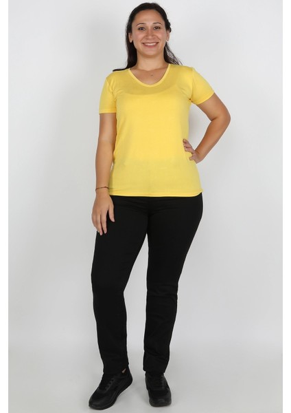 Büyük Beden Gabardin Kadın Pantolon Siyah