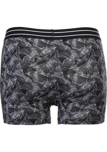 Siyah Erkek Compact Desenli Boxer