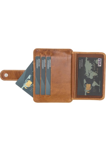 BLW019 Slim Çok Bölmeli Unisex Deri Kartlık V18 Taba