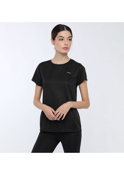 Basic Pes C Neck Siyah Kadın T-Shirt