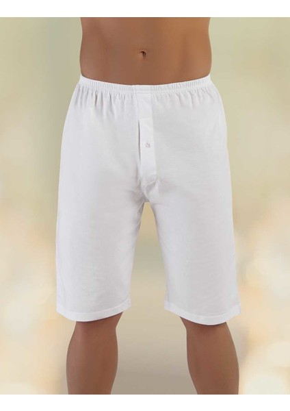 Trair Penye Süprem Paçalı Boxer Beyaz ME018