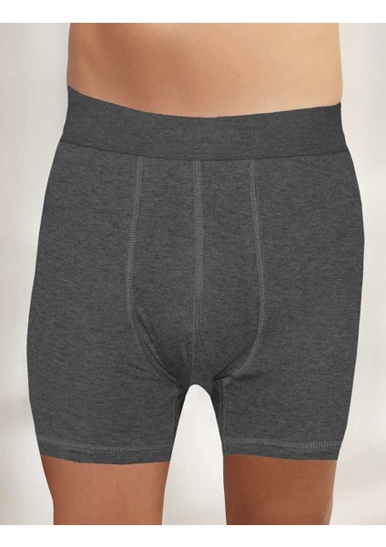 Trair Likralı Trair Yazılı Torbalı Boxer K-Gri ME031