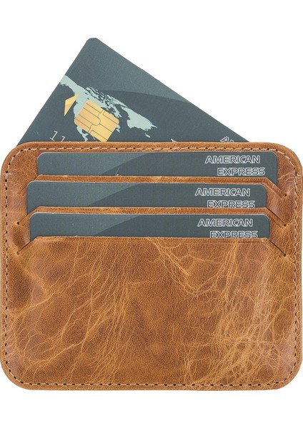 Pedro Slim Unisex Deri Kartlık V18 Taba